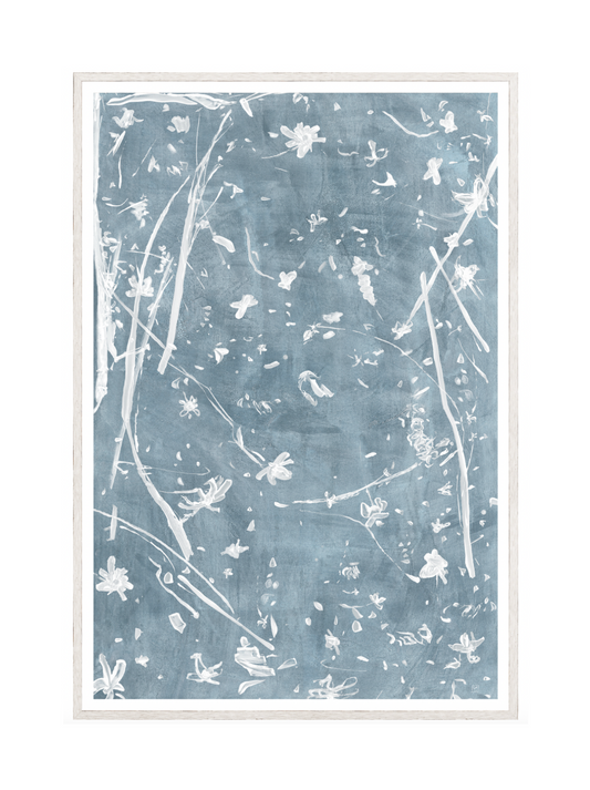 Frond Gestures II Powder Blue Framed Print